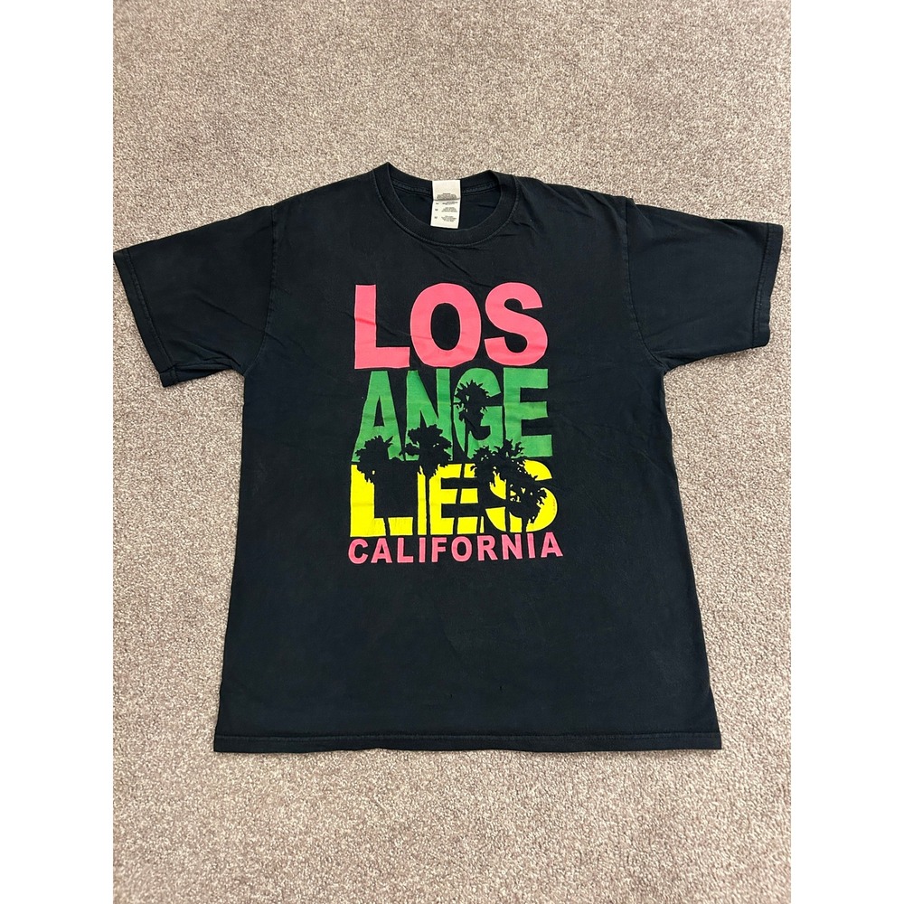 Los Angeles T-Shirt Mens Medium Black Good Graphic Tee